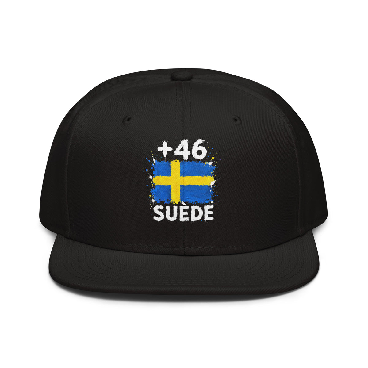 Snapback Suède +46 - Noir avec drapeau suédois
