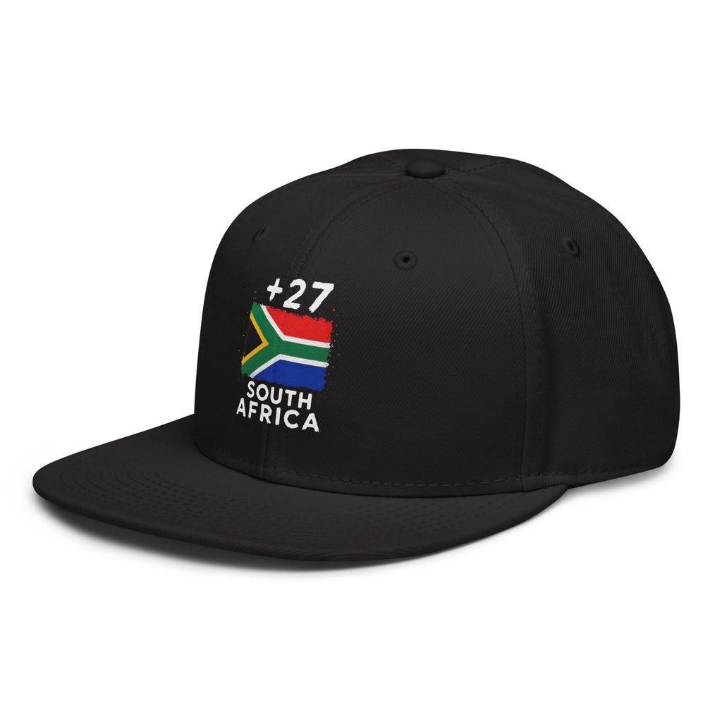 Snapback Afrique du Sud +27 noir vue de profil gauche 3/4