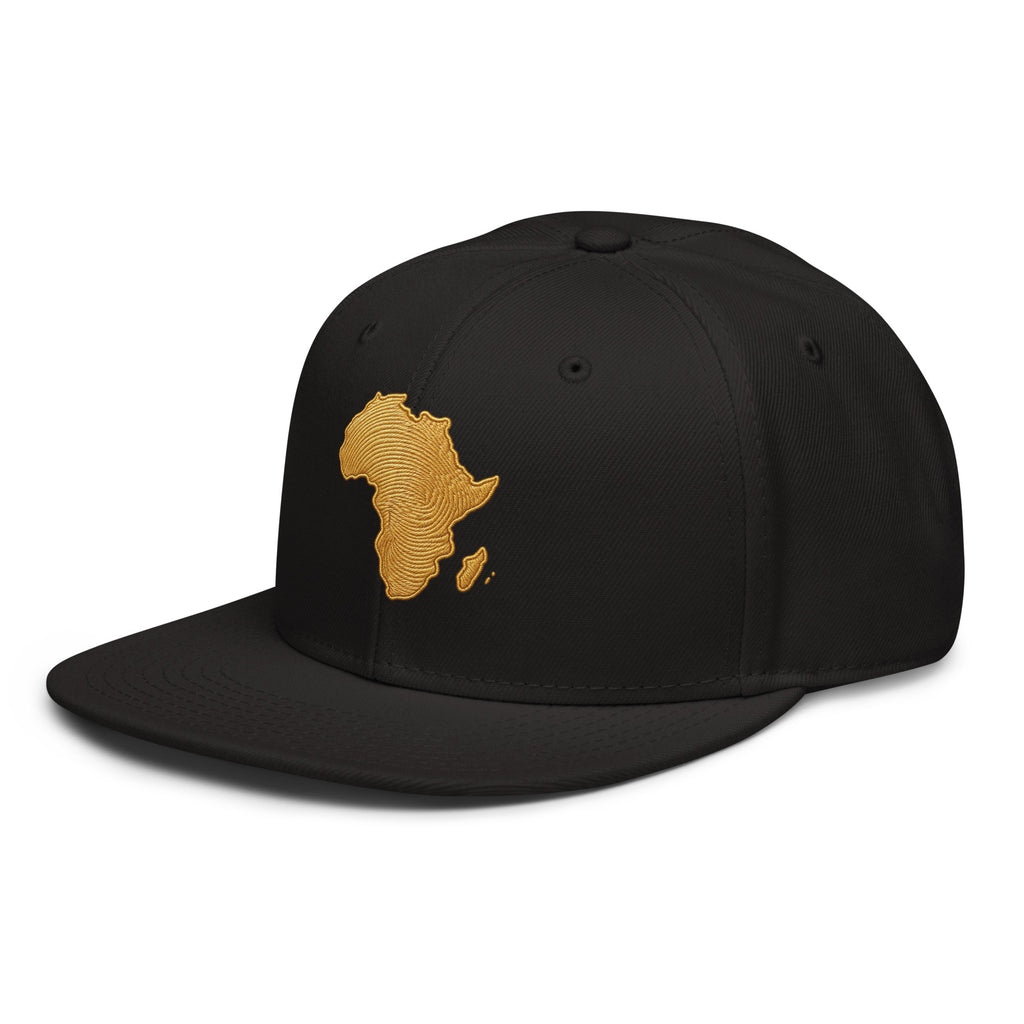 Snapback Noir Carte Afrique - vue de trois-quarts gauche - African Generation