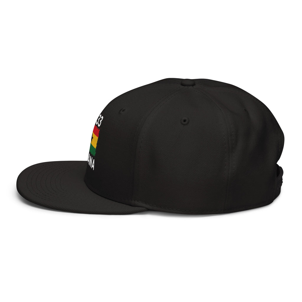 Snapback Ghana +233 Noir - vue de profil