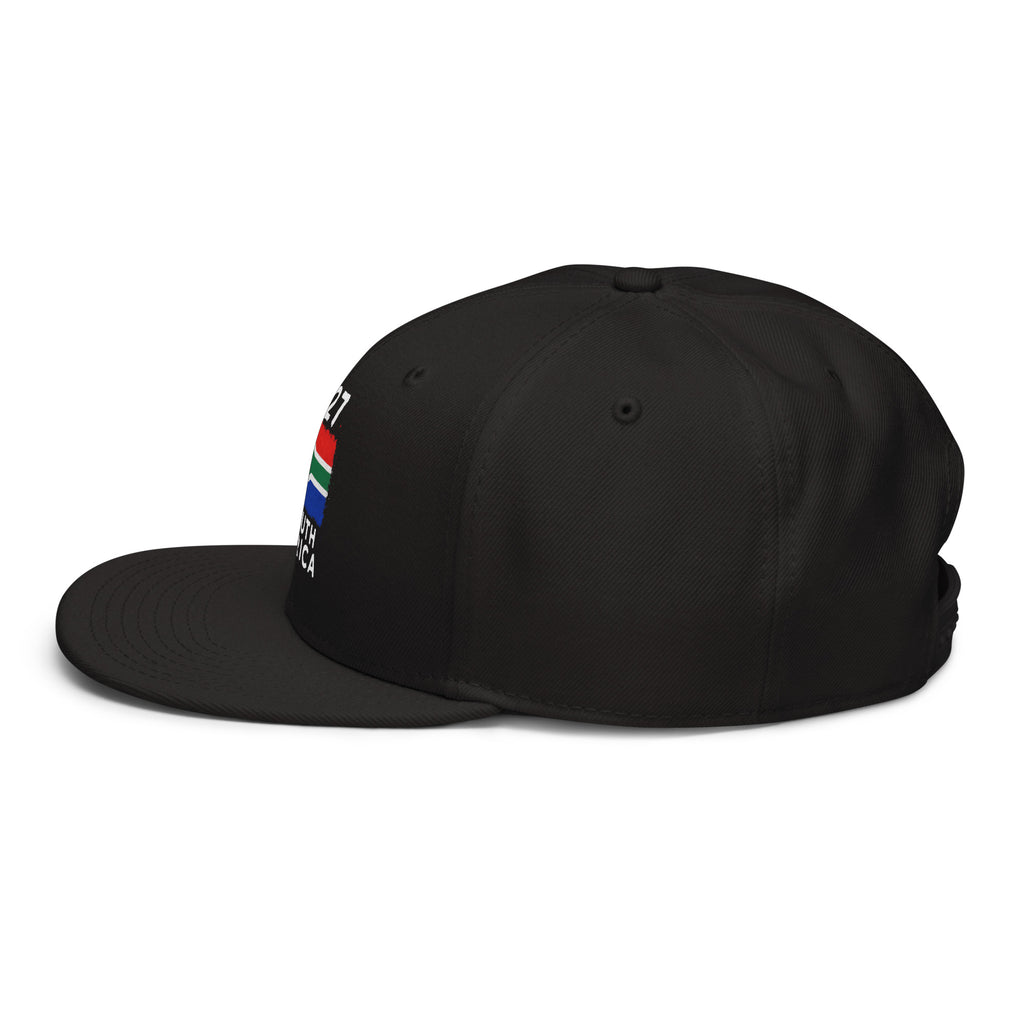Snapback Afrique du Sud +27 noir vue de profil gauche complet