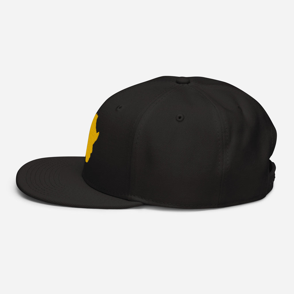 Snapback Noir Broderie GA - vue de profil gauche - African Generation