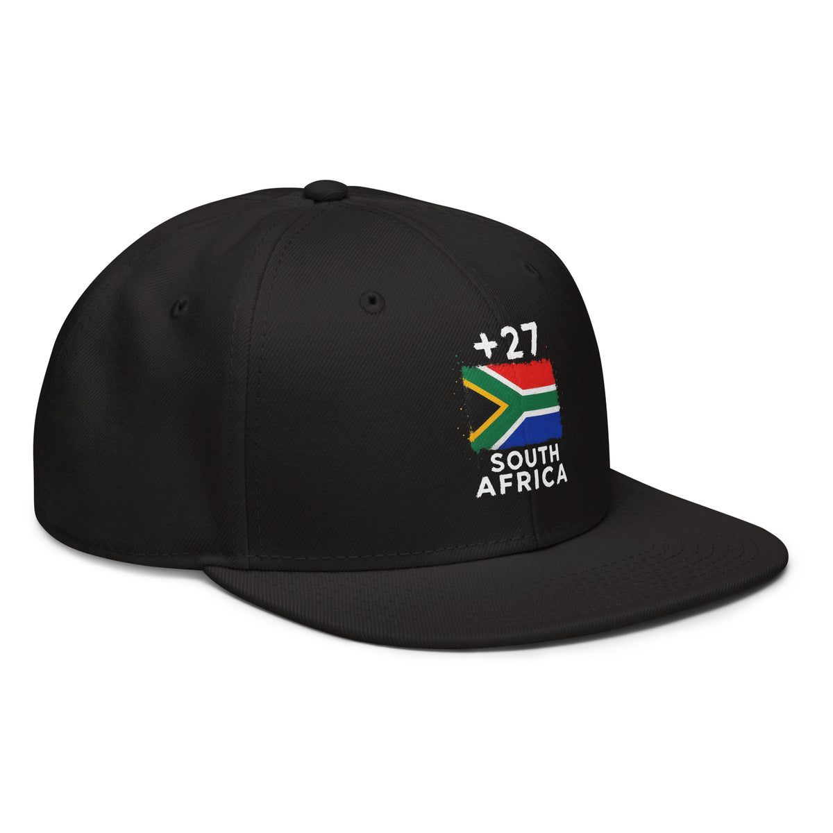 Snapback Afrique du Sud +27 noir vue de profil droit 3/4
