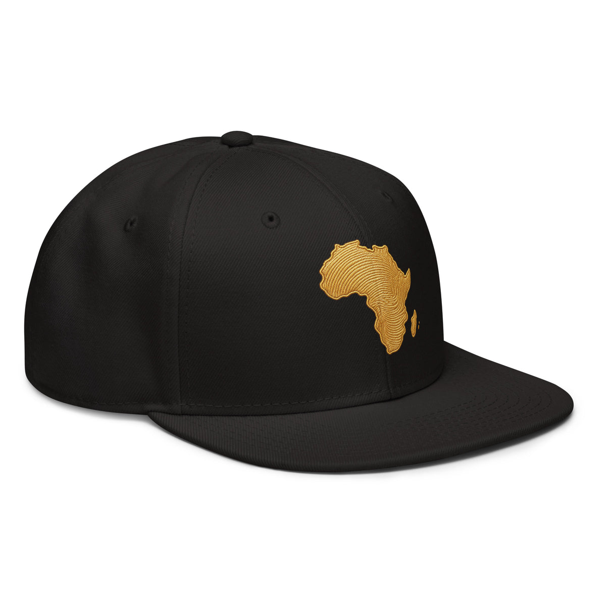 Snapback Noir Carte Afrique - vue de trois-quarts droit - African Generation