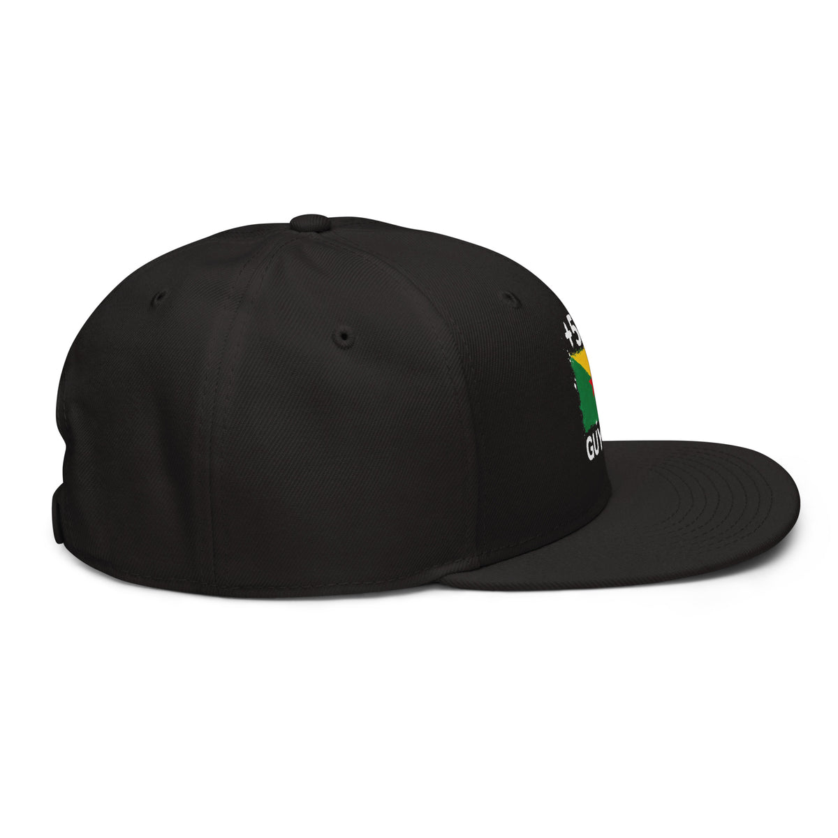 Snapback noire Guyane +594 - vue latérale droite - Indicatif Fier
