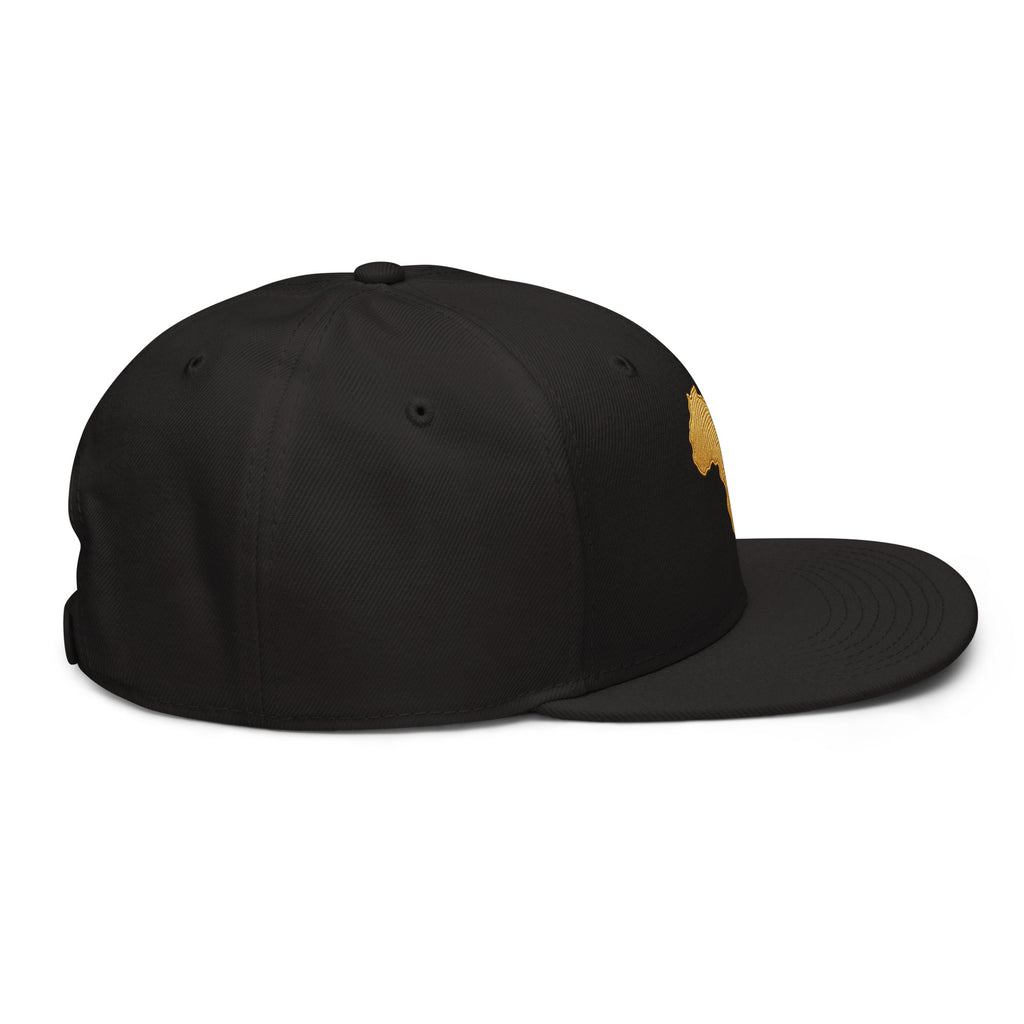 Snapback Noir Carte Afrique - vue de profil droit - African Generation