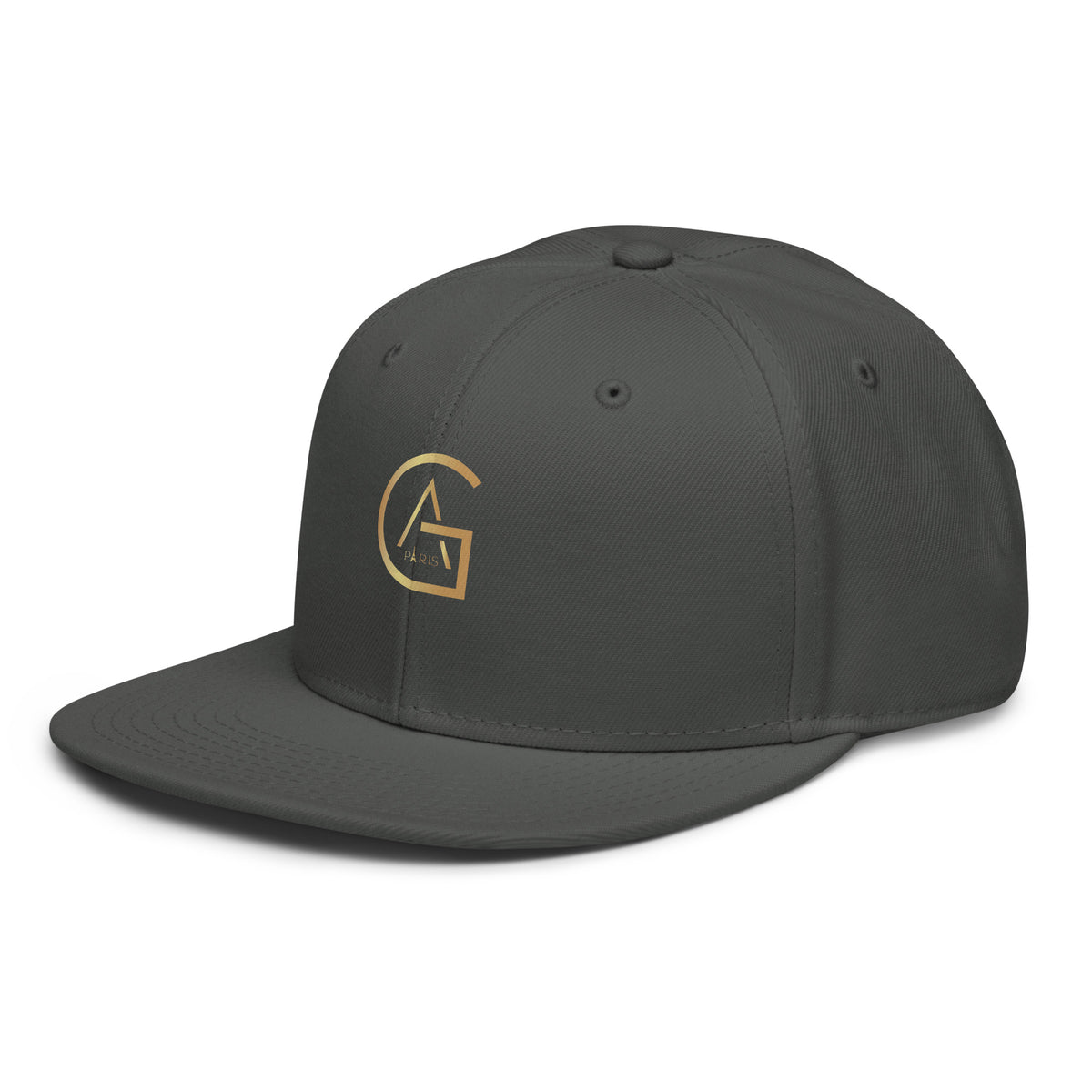Snapback Gris Chiné African Generation — GA dorée - vue de trois-quarts gauche - African Generation