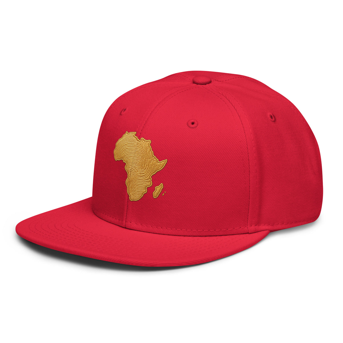 Snapback Rouge Carte Afrique - vue de trois-quarts gauche - African Generation