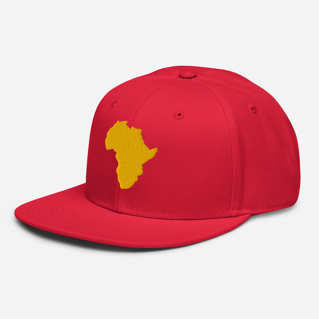 Snapback Rouge Broderie GA - vue de trois-quarts gauche - African Generation