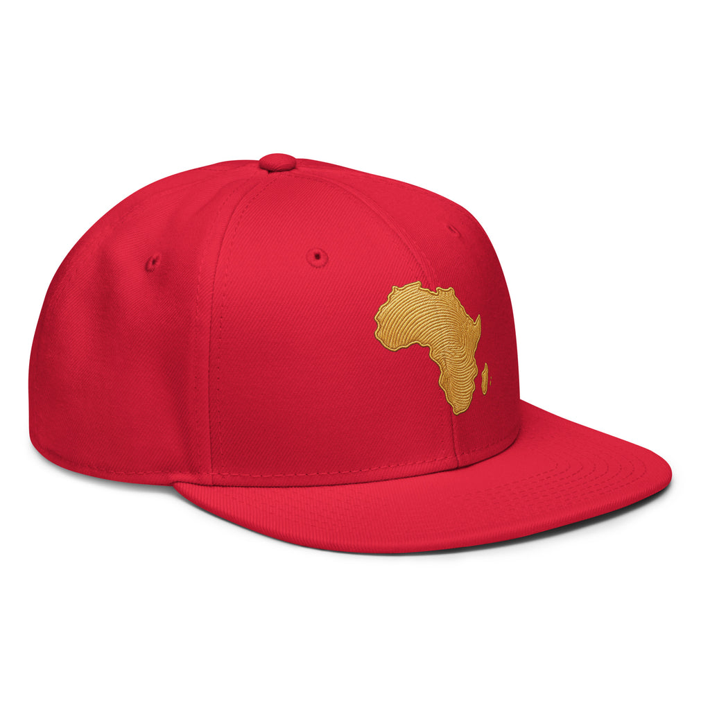 Snapback Rouge Carte Afrique - vue de trois-quarts droit - African Generation