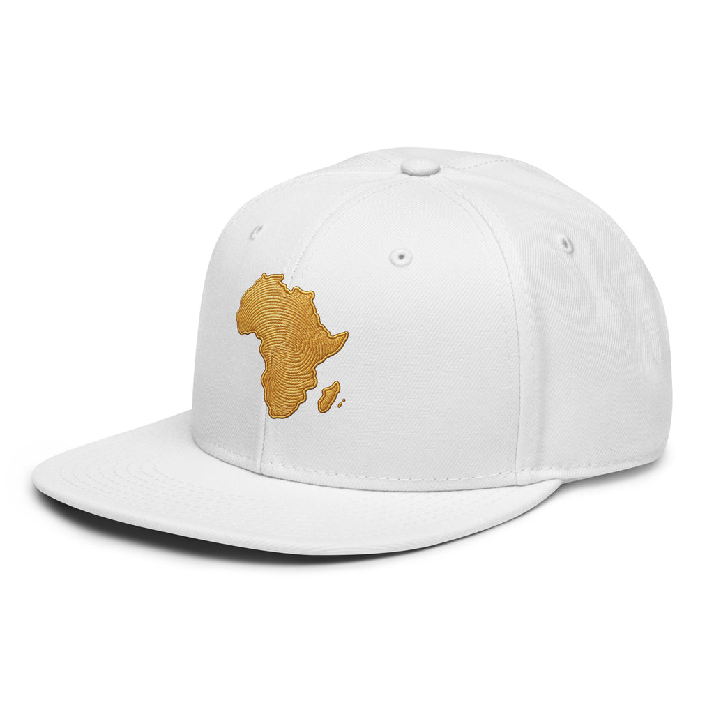 Snapback Blanc Carte Afrique - vue de trois-quarts gauche - African Generation