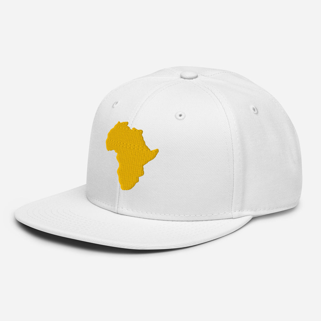 Snapback Blanc Broderie GA - vue de trois-quarts gauche - African Generation