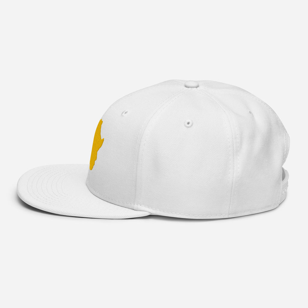 Snapback Blanc Broderie GA - vue de profil gauche - African Generation