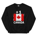 Sweat noir Canada +1 avec drapeau canadien floqué effet éclaboussure de peinture - Indicatif Fier