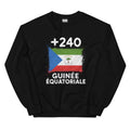 Sweat Guinée Équatoriale +240, vue de face, drapeau et indicatif +240