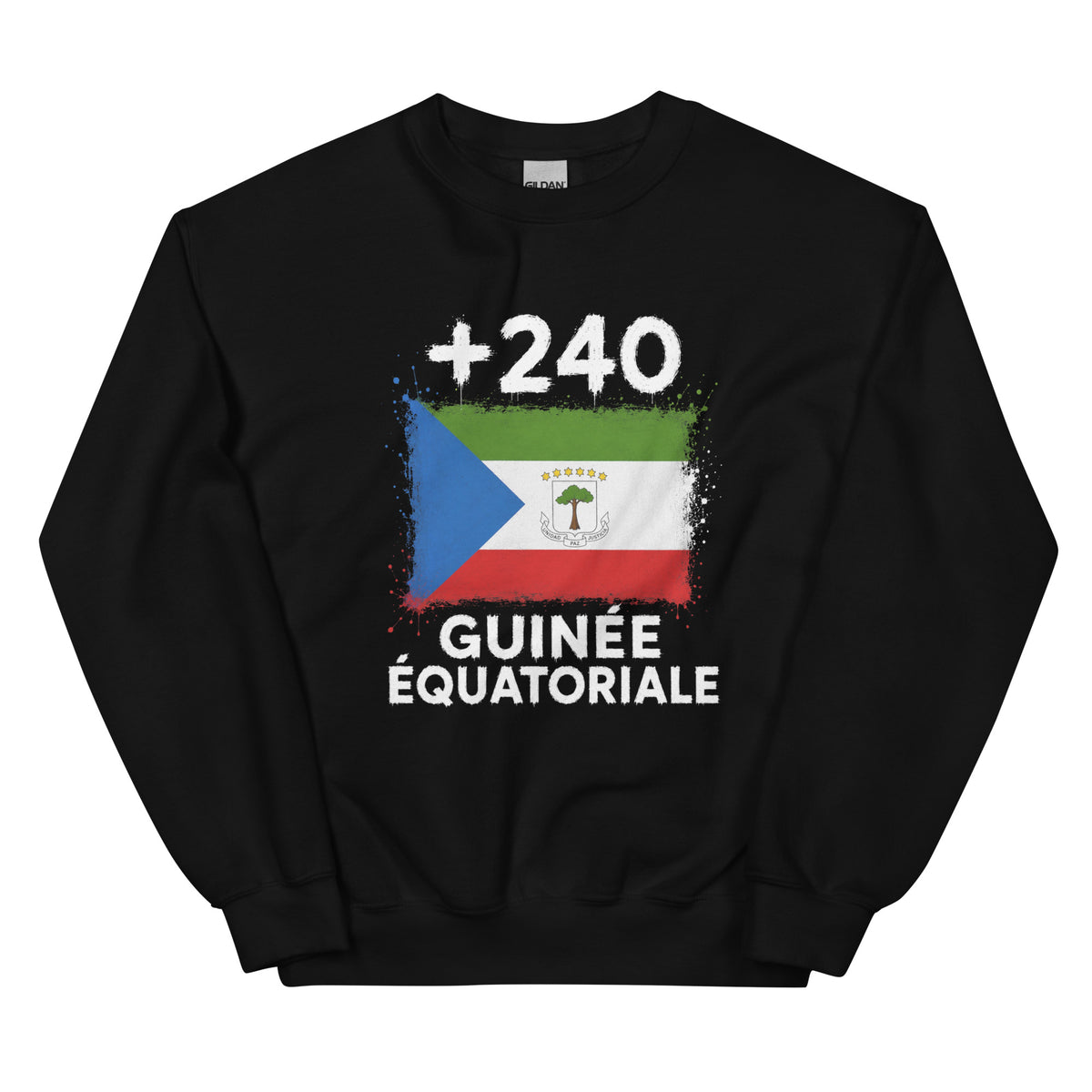 Sweat Guinée Équatoriale +240, vue de face, drapeau et indicatif +240
