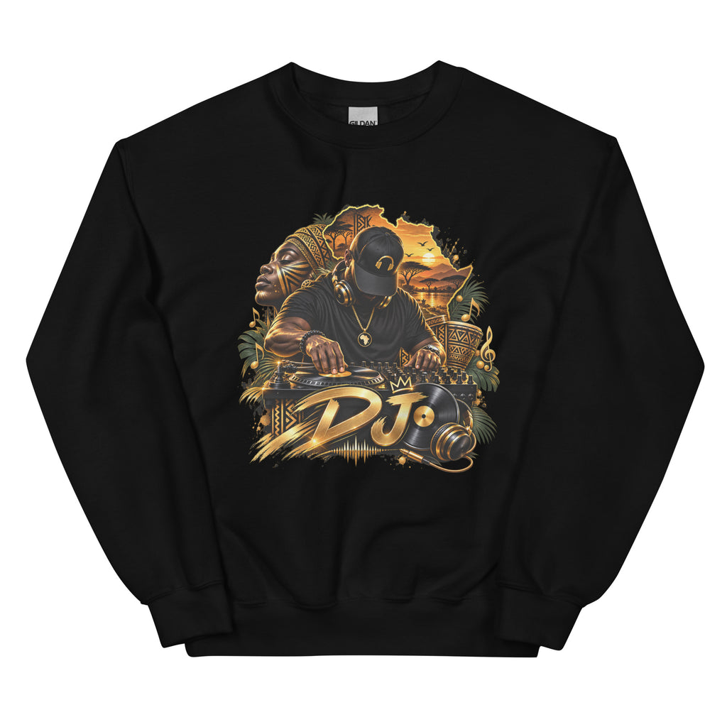 Sweat Noir DJ Gold - vue de face - African Generation