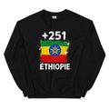 Sweat Éthiopie +251 vue de face, design drapeau éthiopien