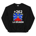 Sweat La Réunion +262 vue de face, design drapeau réunionnais