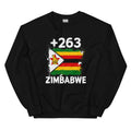Sweat Zimbabwe +263 vue de face, design drapeau zimbabwéen