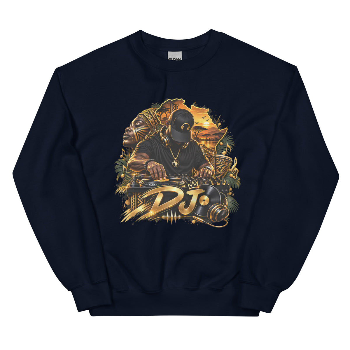 Sweat Marine DJ Gold - vue de face - African Generation