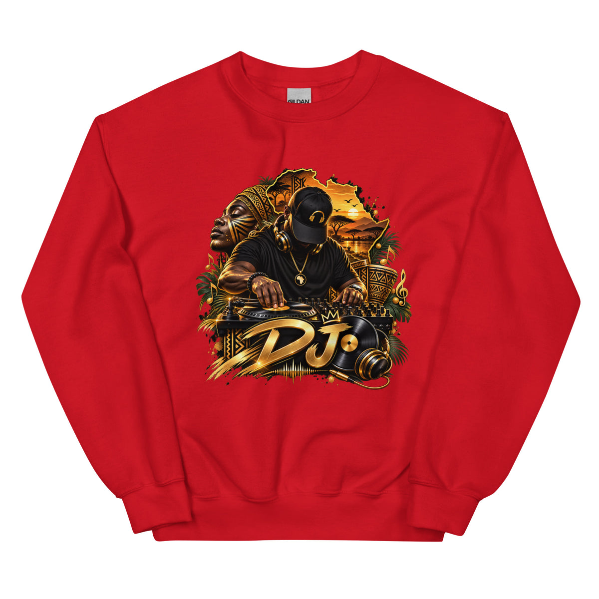 Sweat Rouge DJ Gold - vue de face - African Generation