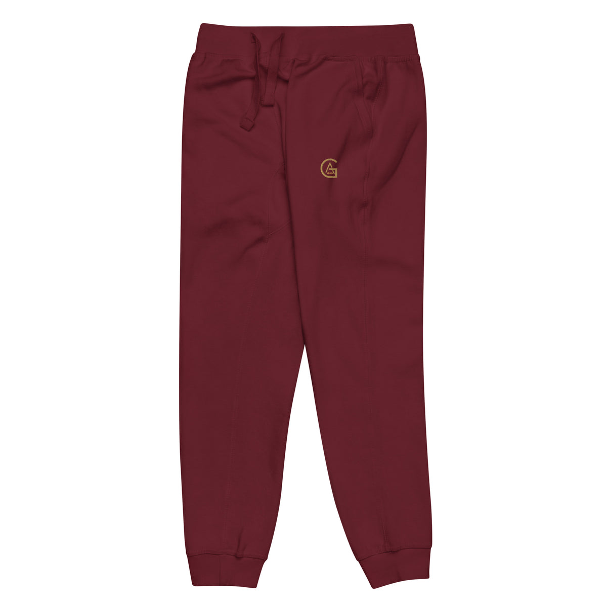 Jogger Bordeaux African Generation — Impression GA dorée - vue de trois-quarts gauche - African Generation