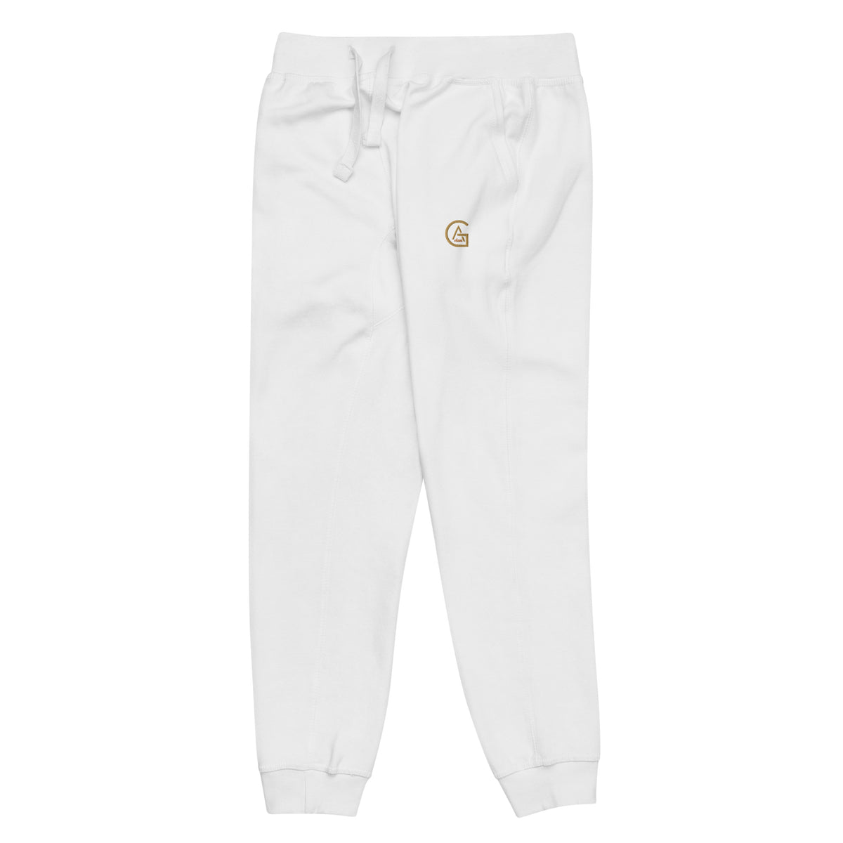 Jogger Blanc African Generation — Impression GA dorée - vue de trois-quarts gauche - African Generation