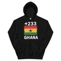 Sweat à Capuche Ghana +233 noir face avant
