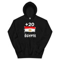 Sweat à Capuche Égypte +20 vue de face, design drapeau égyptien