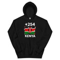 Sweat à Capuche Kenya +254 vue de face, design drapeau kényan