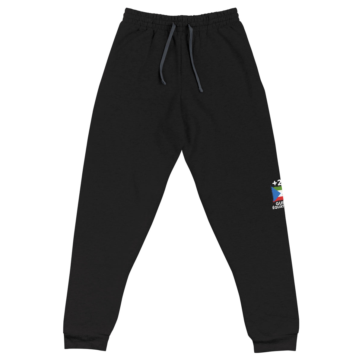 Jogger noir Guinée Équatoriale +240, vue de face complète avec logo drapeau