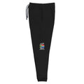 Jogger Afrique du Sud +27, vue de face, coloris noir, design drapeau sud-africain sur la jambe gauche