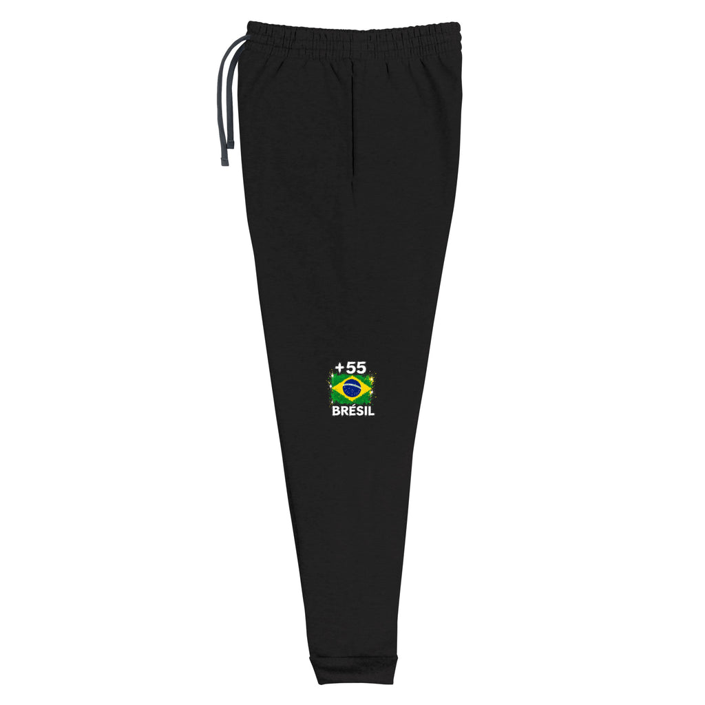 Jogger Brésil +55 vue de face, design drapeau brésilien