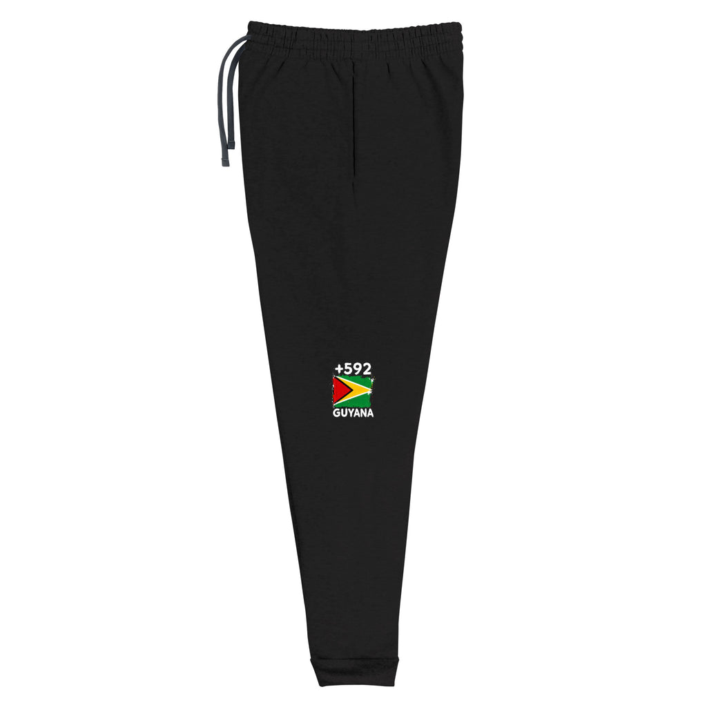 Jogger Guyana +592 vue de face, design drapeau guyanien