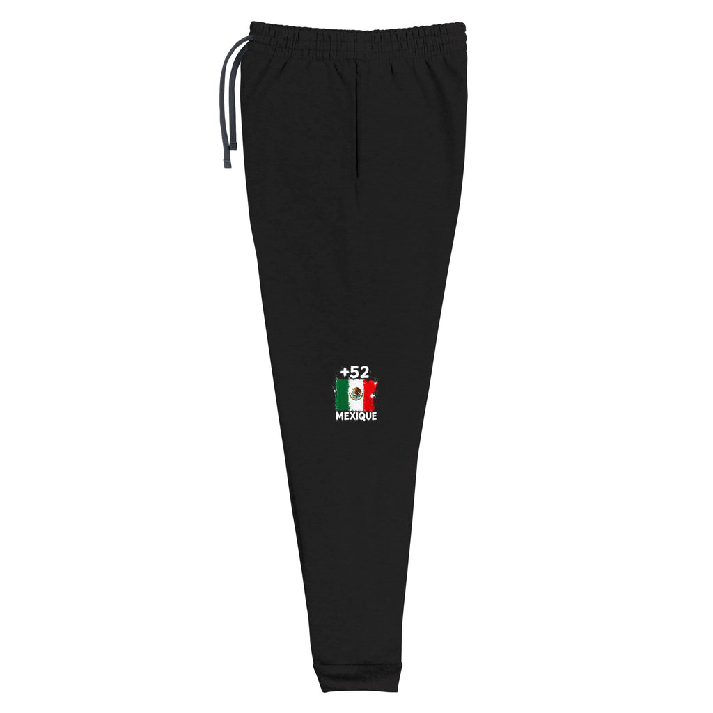 Jogger Mexique +52 vue de face, design drapeau mexicain
