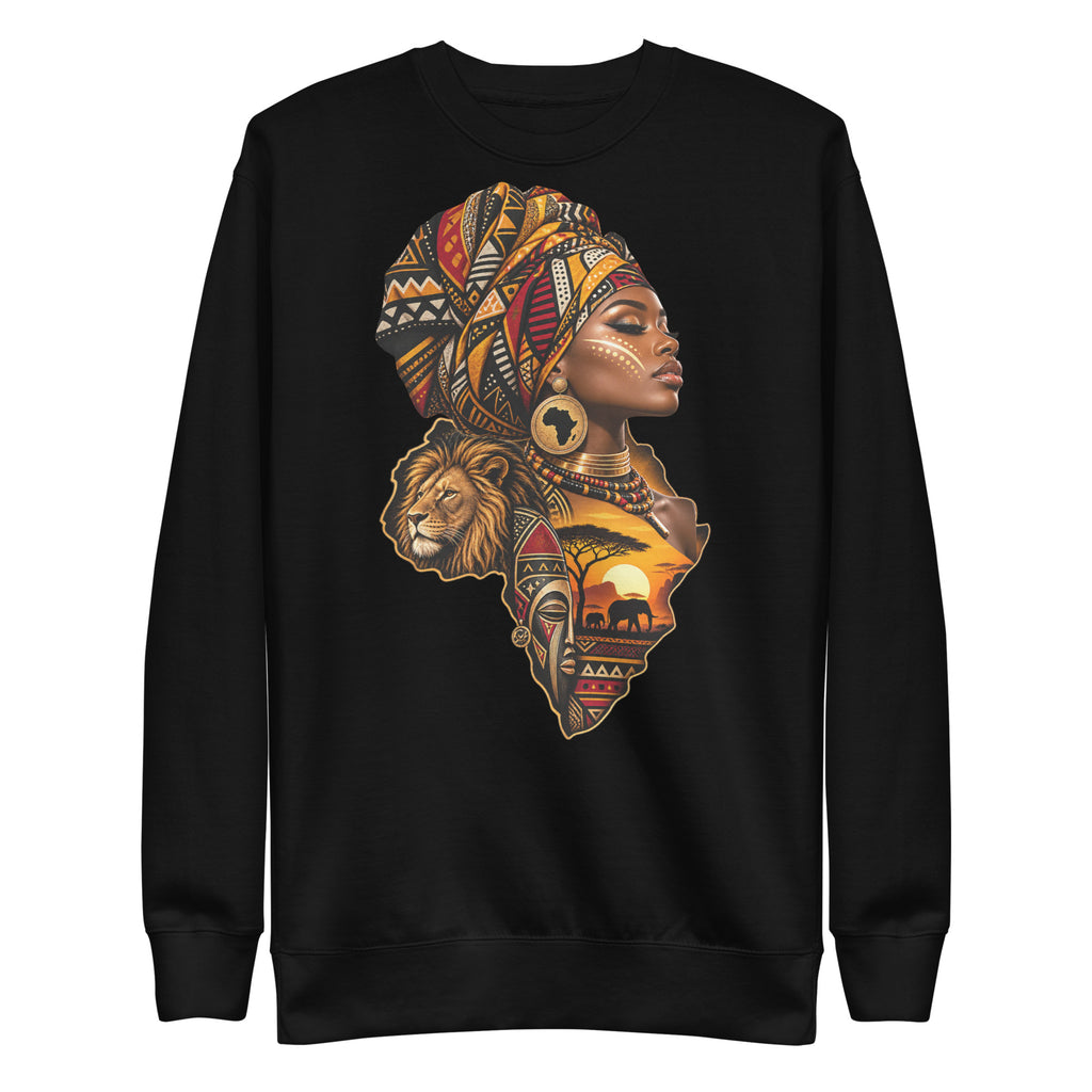 Sweat Noir Africa Queen - vue de face - African Generation