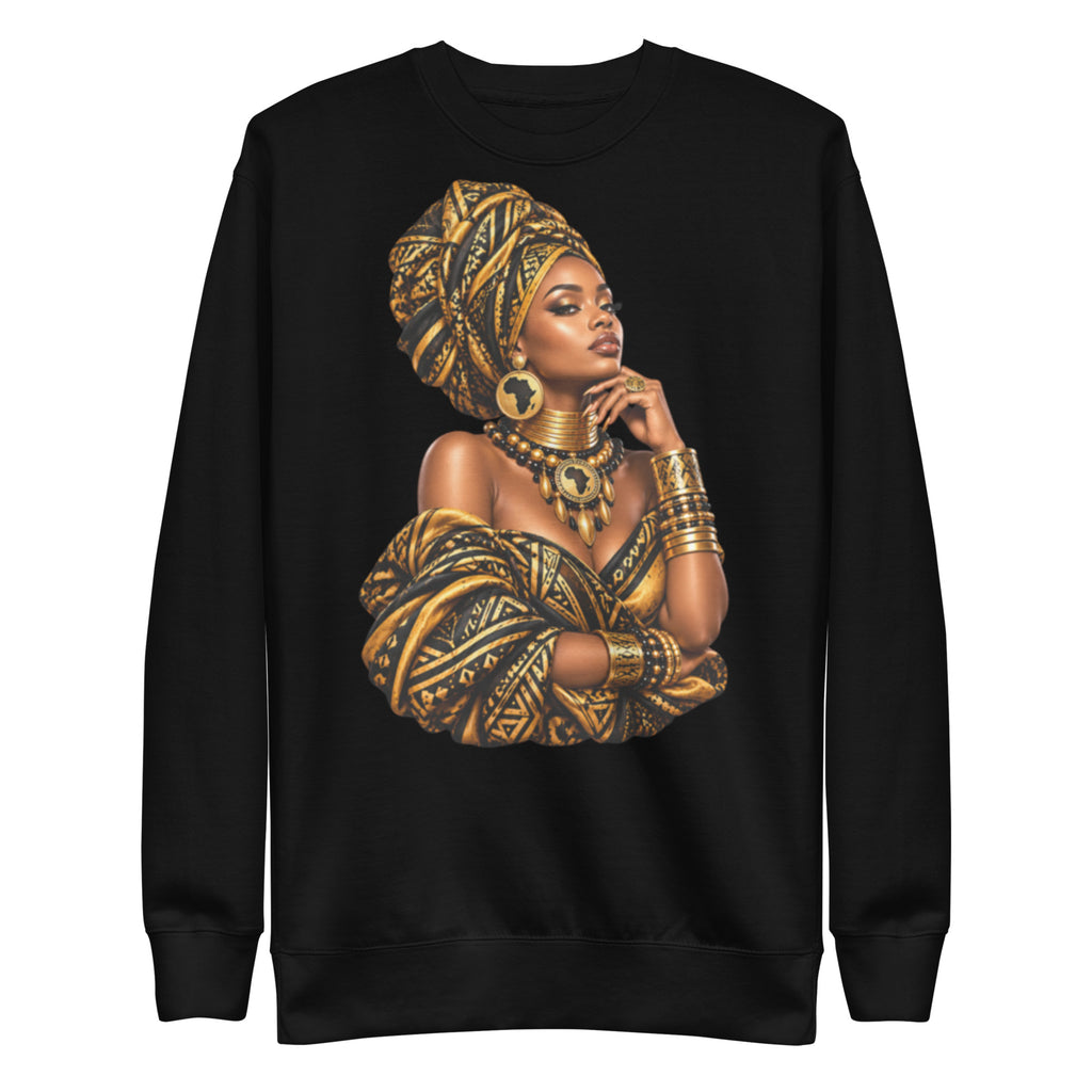 Sweat Noir Queen Royale - vue de face - African Generation
