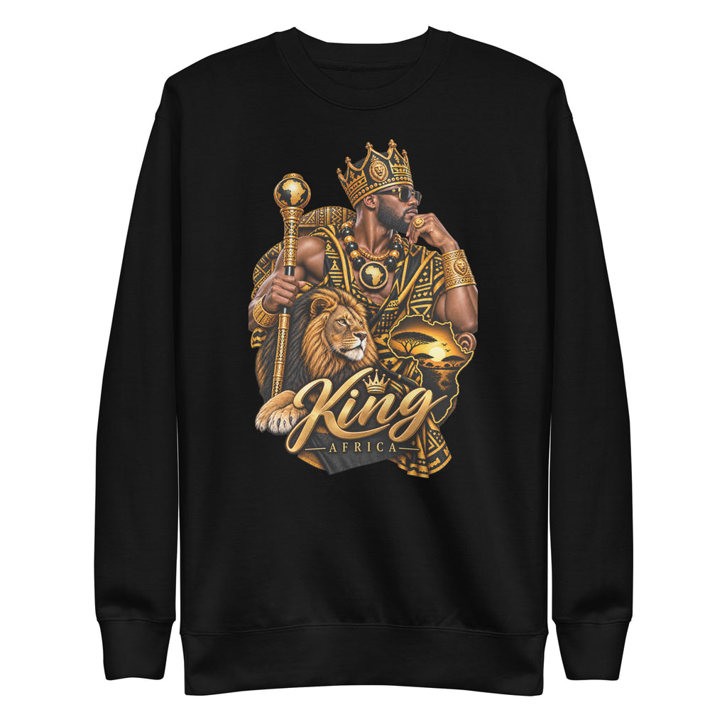 Sweat Noir King Africa - vue de face - African Generation