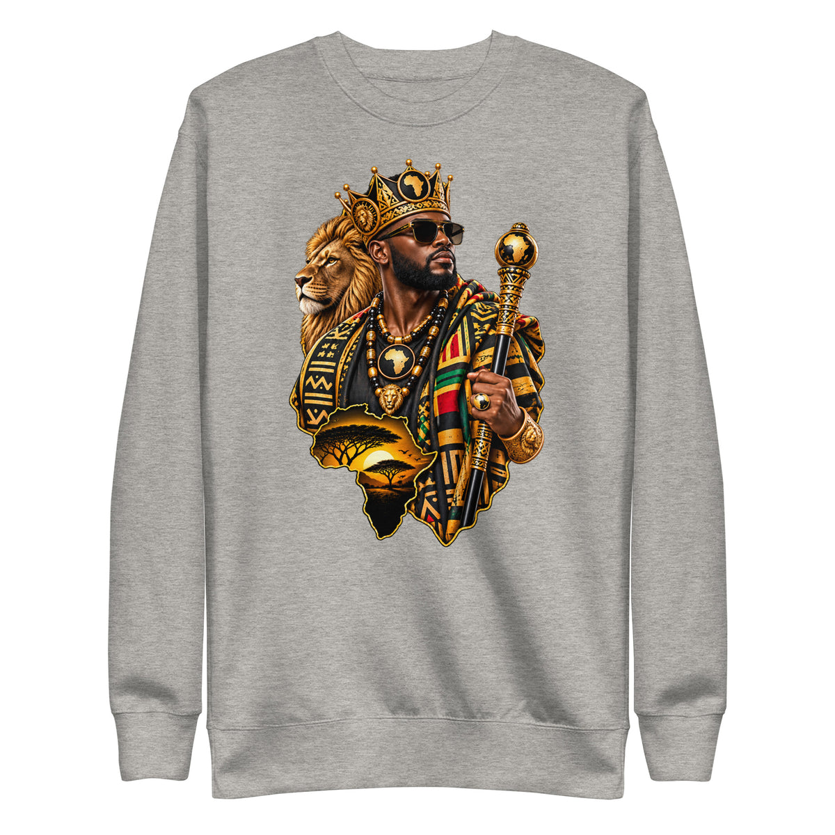 Sweat Gris King - vue de face - African Generation