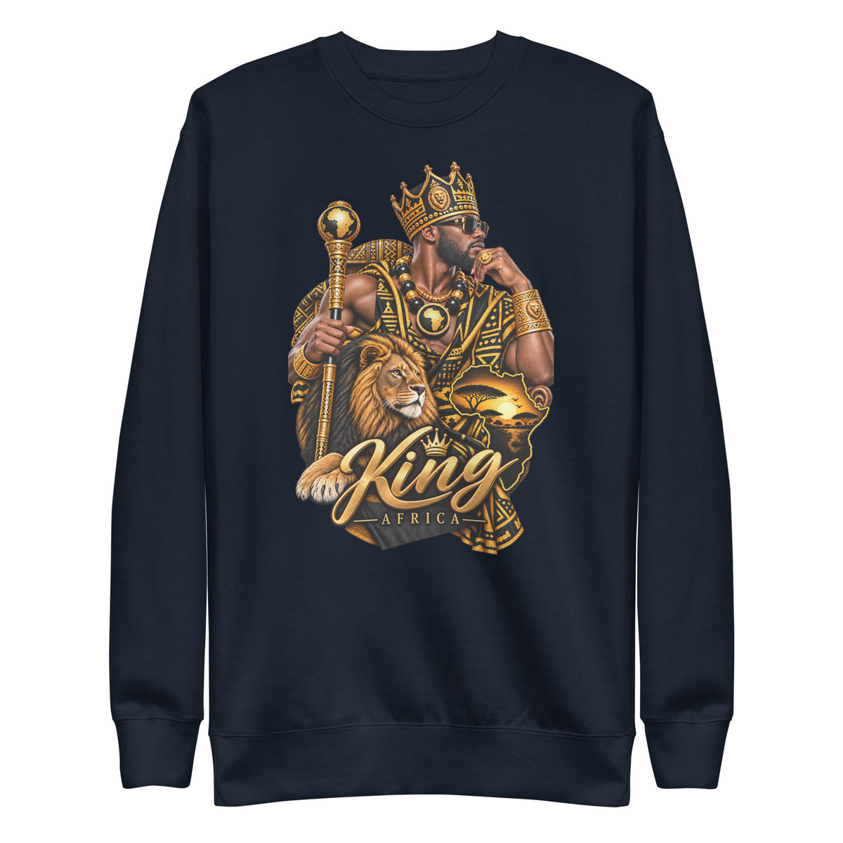 Sweat Marine King Africa - vue de face - African Generation