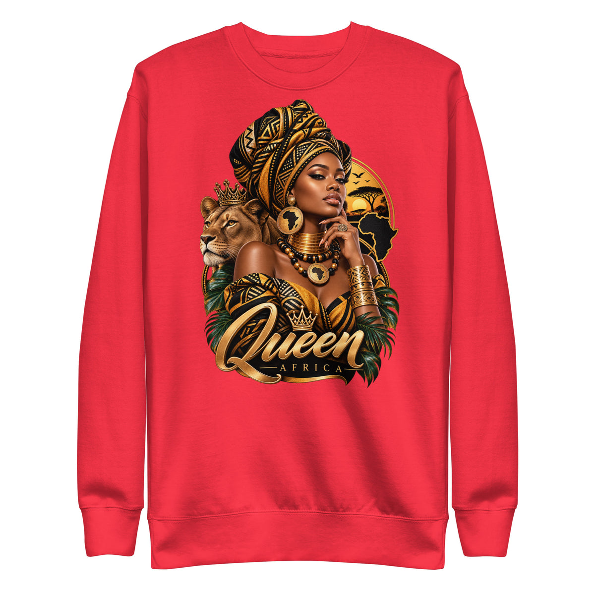 Sweat Rouge Queen Africa - vue de face - African Generation