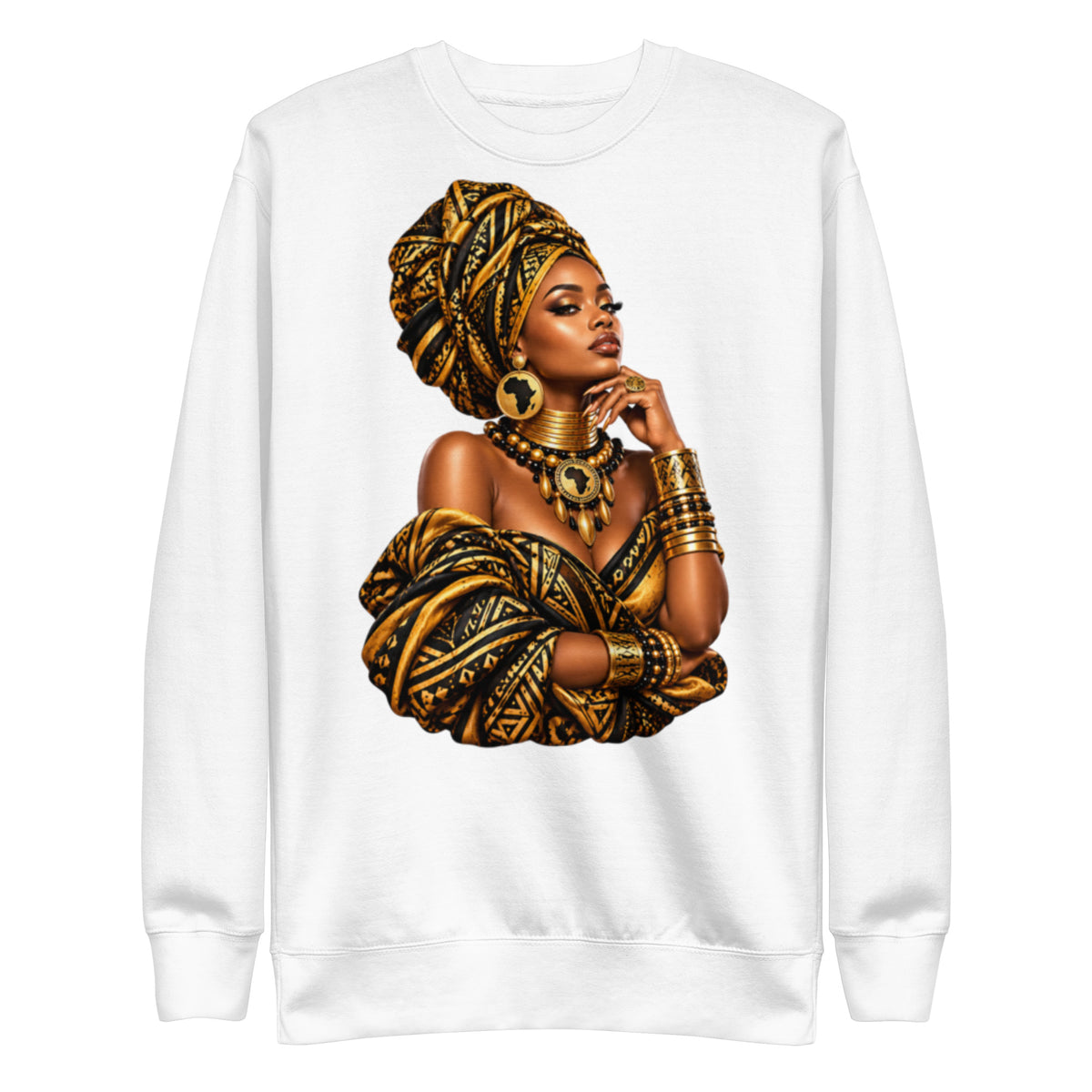 Sweat Blanc Queen Royale - vue de face - African Generation
