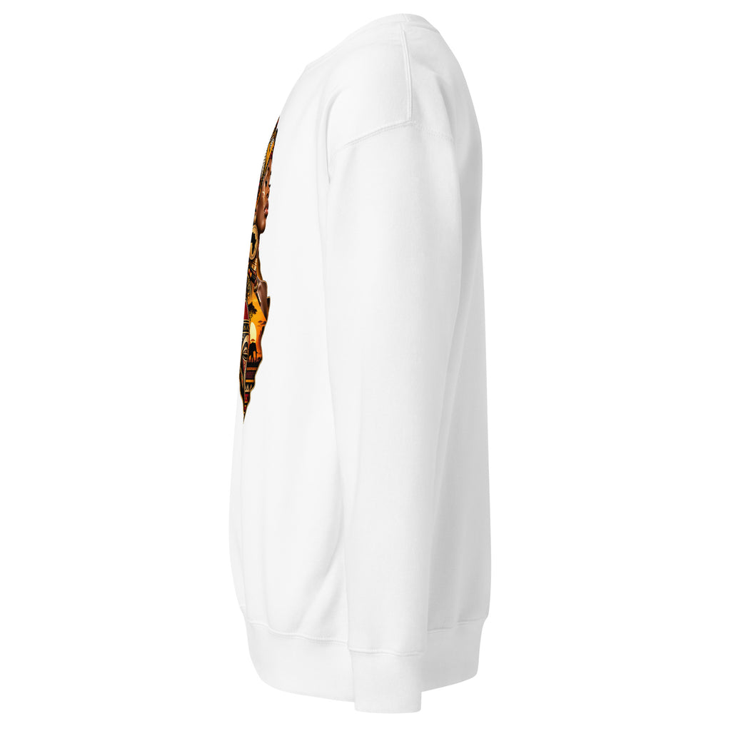 Sweat Blanc Africa Queen - vue de profil gauche - African Generation