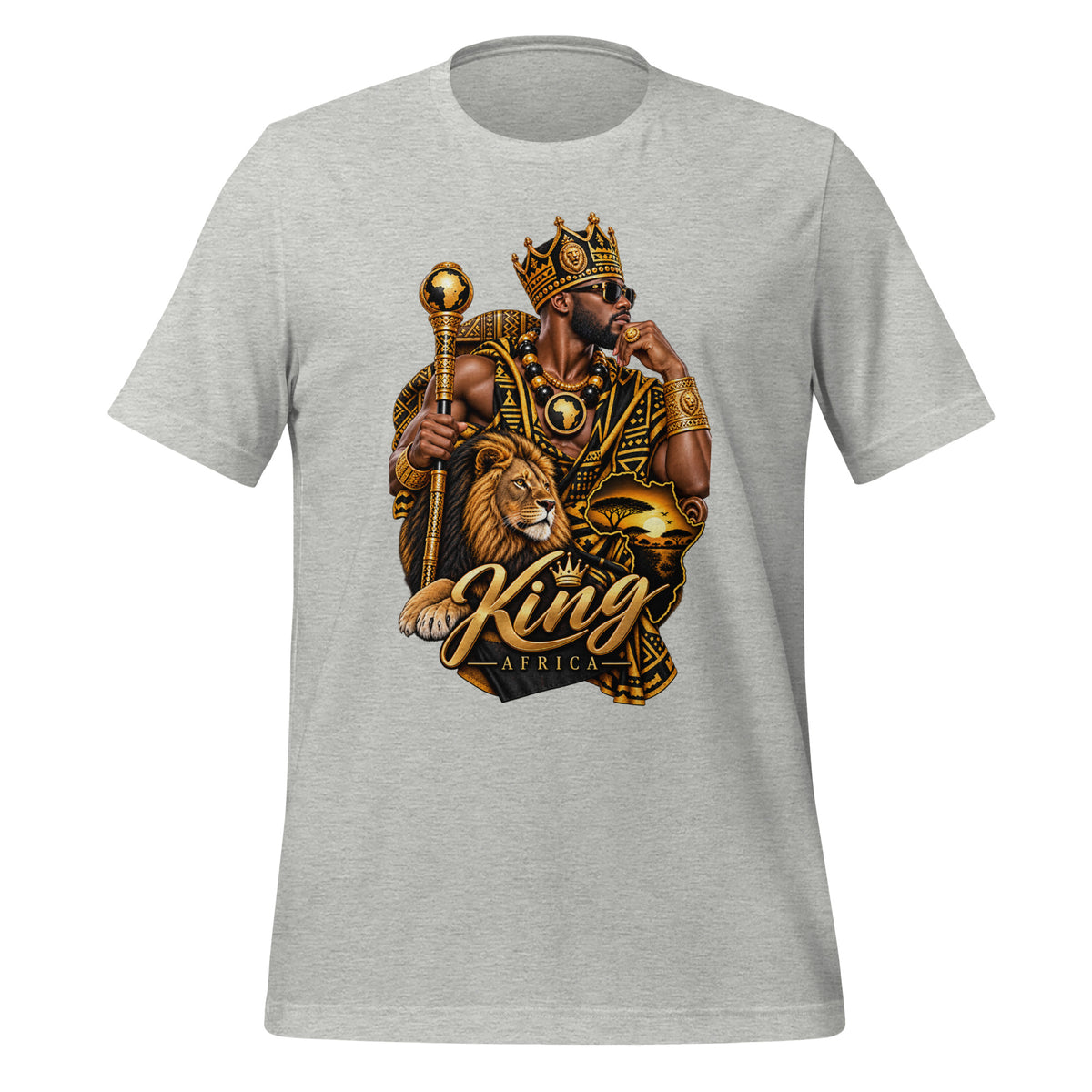 T-shirt Gris King Classic - vue de face - African Generation