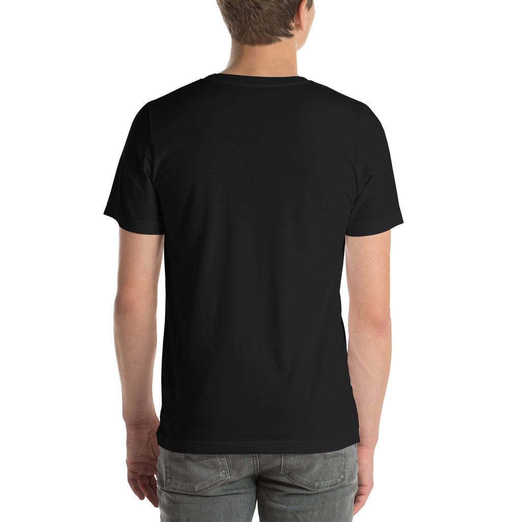 T-shirt Noir Angleterre +44 avec drapeau floqué effet éclaboussure de peinture - vue de dos - Indicatif Fier