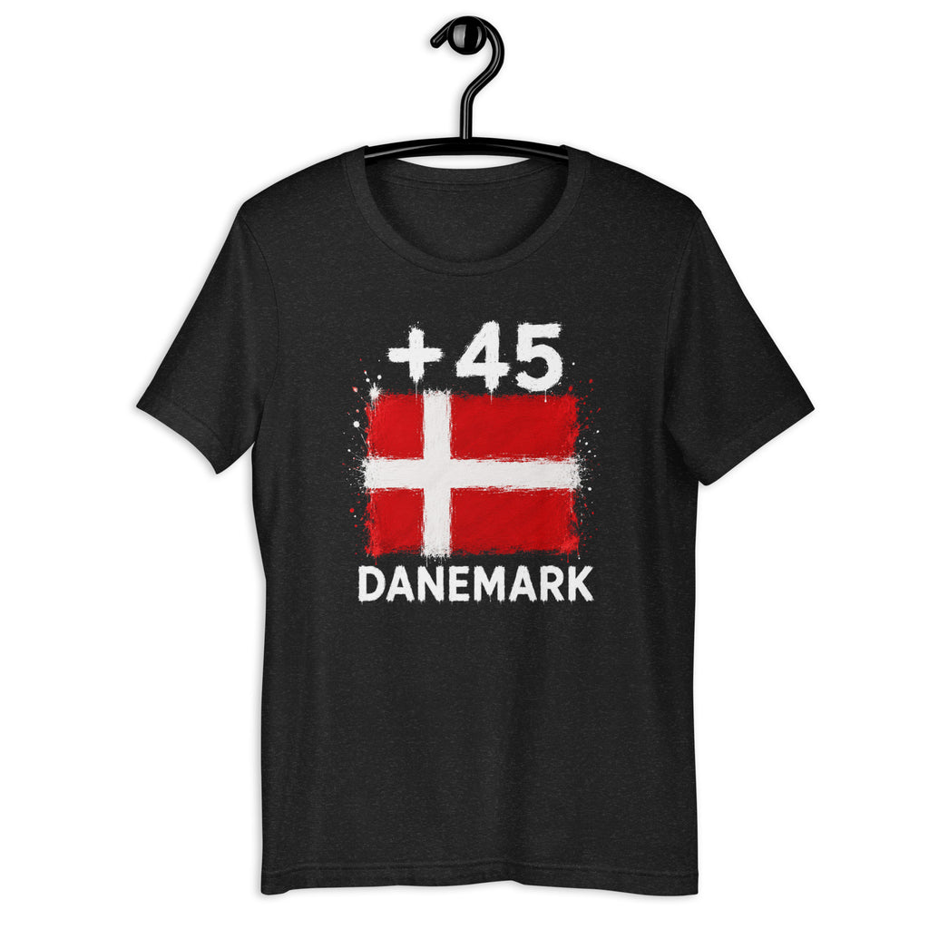 T-shirt Danemark +45 Noir - vue de face