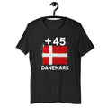 T-shirt Danemark +45 Noir - vue de face