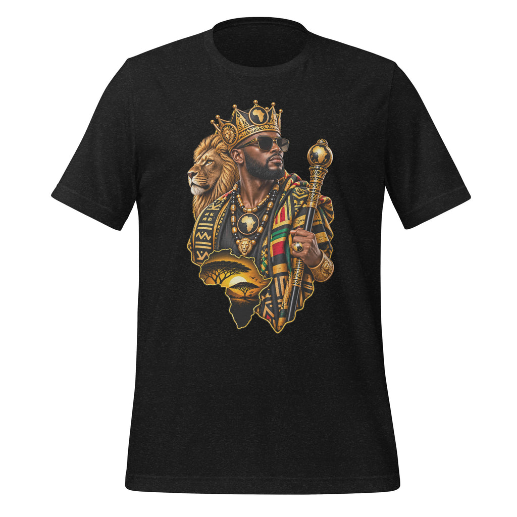 T-shirt Noir King Africa - vue de face - African Generation
