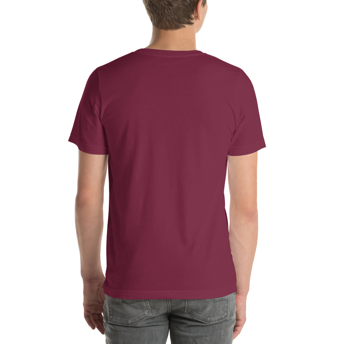 T-shirt Angleterre - Maroon avec drapeau floqué effet éclaboussure de peinture - vue de dos - Indicatif Fier
